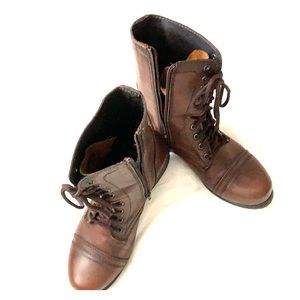 Lace up paratrooper leather boots